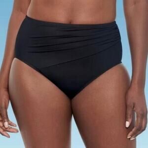 Dreamsuit Bikini Bottom Size 12 Black High Waist Swimsuit by Miracle Brands